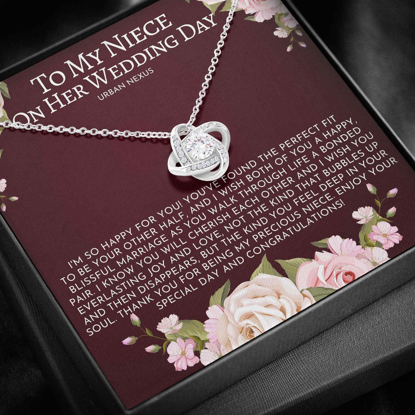 To My Niece on Her Wedding Day Necklace Aunt to Bride Gift Etsy