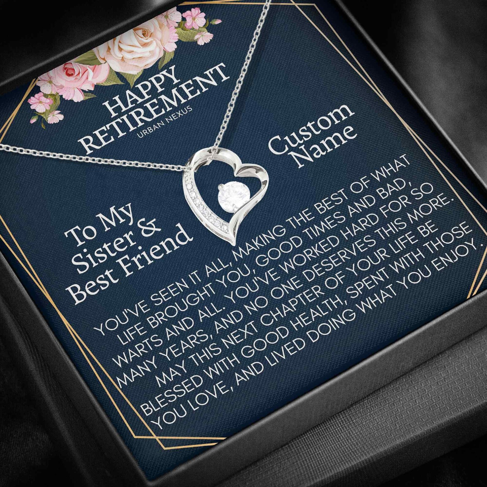 Happy Retirement Necklace for Sister and Best Friend Etsy