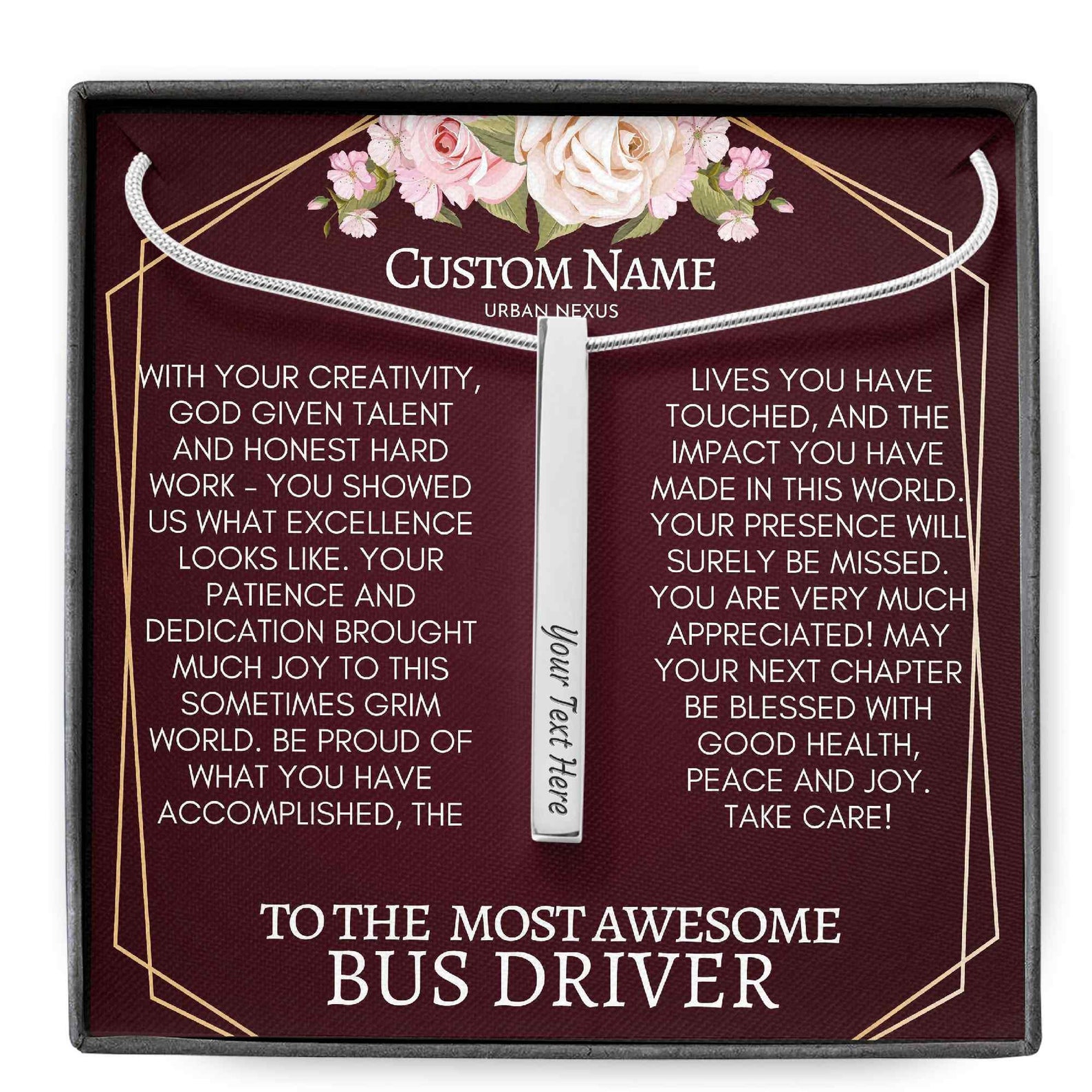 Bus Driver Retirement Gifts for Her Bus Driver Thank You Etsy
