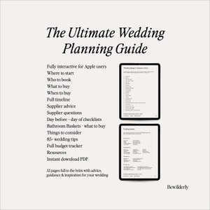 Digital Wedding Planner Full Wedding Guide Checklist Planner Fully Interactive 32 Page Wedding Planning Instant download Printable image 1