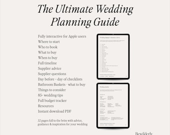 Digital Wedding Planner | Full Wedding Guide Checklist Planner | Fully Interactive | 32 Page Wedding Planning | Instant download | Printable