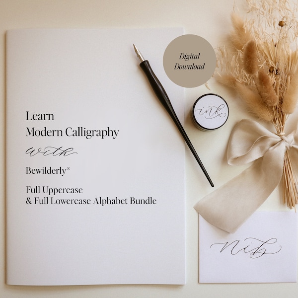 Uppercase + Lowercase Alphabet Bundle | Learn Modern Calligraphy | Digital Calligraphy Book | Calligraphy Kit
