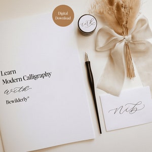 Libro di calligrafia moderna digitale per principianti / Impara la calligrafia moderna / Libro di calligrafia digitale / Kit di calligrafia