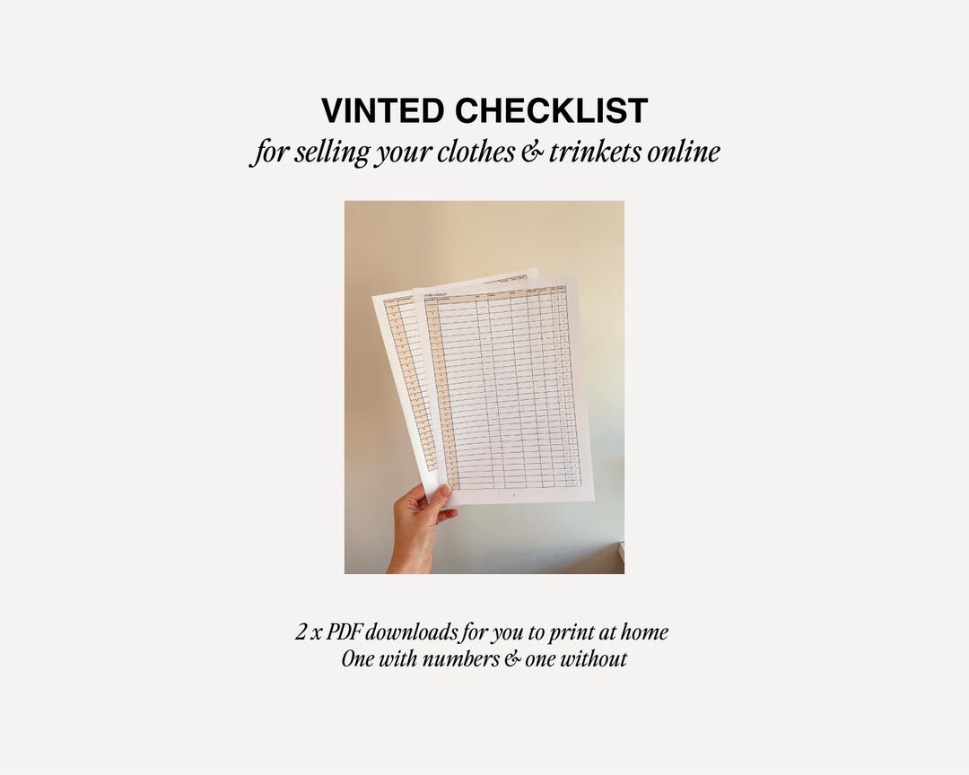Selling Checklist | Vinted Spreadsheet | Organiser Template Spreadsheet ...