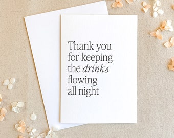 Wedding Bar/Waiters/Drinks Thank You Card | Wedding drinks Thank You Card | Wedding Supplier Thank You Card | Wedding Thank You Card |