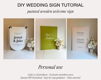DIY Painted Wooden Wedding Welcome Sign Tutorial - Personal Use