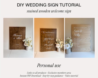 DIY Stained Wooden Wedding Welcome Sign Tutorial - Personal Use