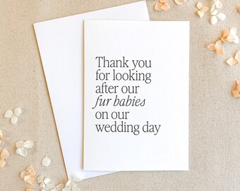 Wedding Dog/Pet Sitter Thank You Card | Pet Sitter Thank You Card | Wedding Supplier Thank You Card | Wedding Thank You Card |