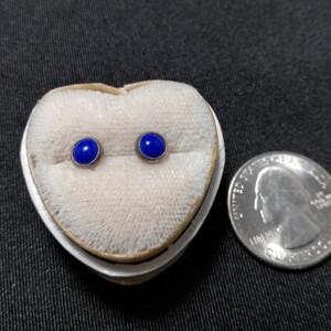 Lapis Lazuli Sterling Silver Circle Stud Earrings