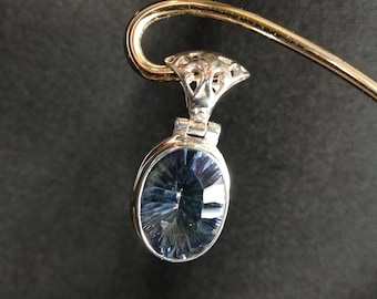 Blue Quartz Sterling Silver Pendant One-of-a-kind