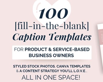 Content Prompts | Caption Templates | Styled Stock Photos | Instagram Canva Templates | Social Media Content Product/Service-Based Business