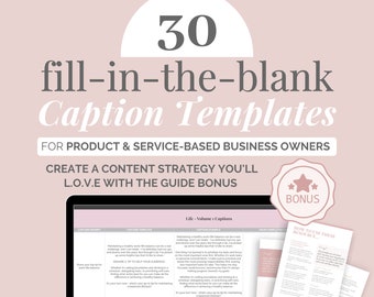 Instagram fill-in-the-blank Editable Caption Templates, Done-For-You Social Media Pre-Written Content, Product Seller, Service Provider