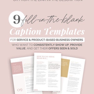 Instagram captions templates, content post ideas, for product sellers & service providors, engagement posts, social media content prompts