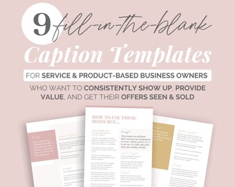 Instagram captions templates, content post ideas, for product sellers & service providors, engagement posts, social media content prompts