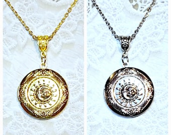 3D Celestial Photo Locket Gold or Silver