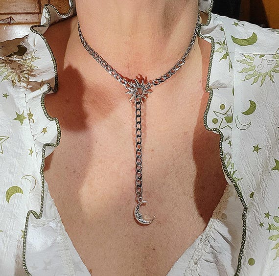 Sun and Moon Lariat Pull Through Necklace