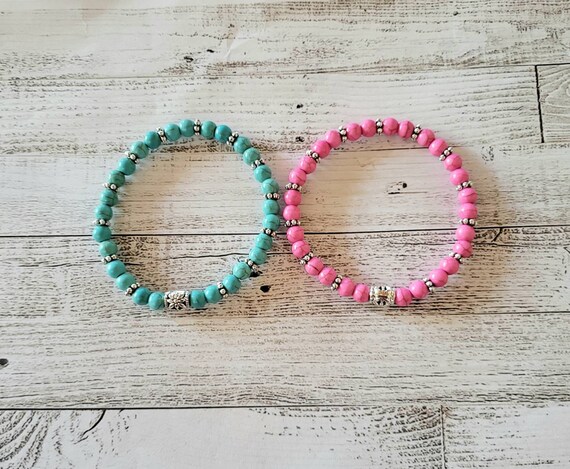 Pink or Blue Turquoise Bracelets - Etsy display picture 1