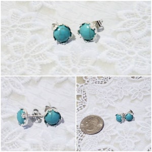 Turquoise stainless steel stud earrings