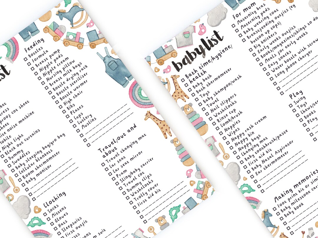 New Baby List (DIGITAL DOWNLOAD) - Etsy