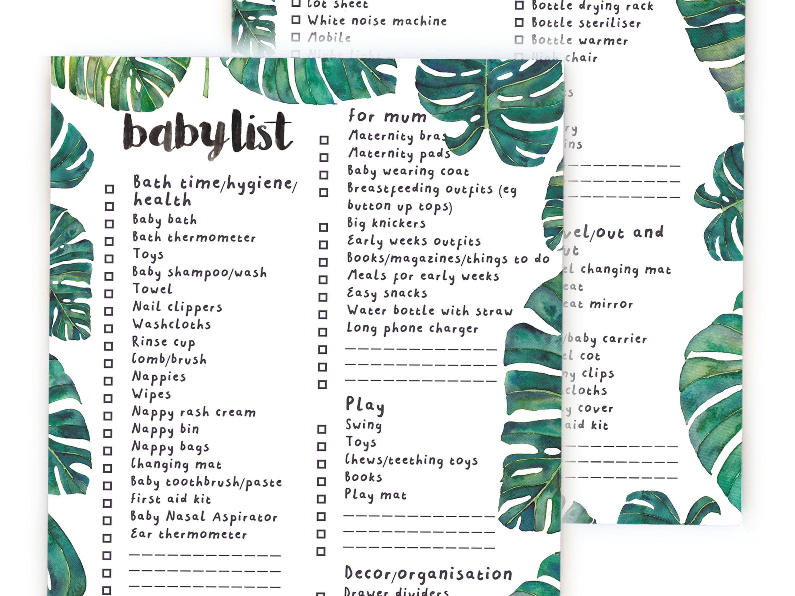 Babylist Checklist Clipart