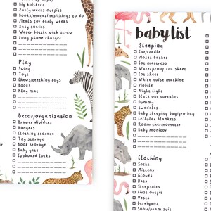 Safari Newborn Checklist (DIGITAL DOWNLOAD)