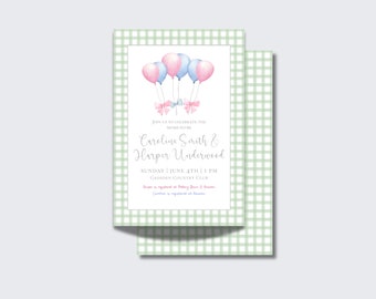 Joint Baby Shower Invitation Template | Double Baby Shower Invitation, Editable Template, Printable Invite Editable Invitation, Boy and Girl