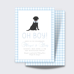 Classic Boy Dog Baby Shower Invite | Blue Watercolor Shower Invite | Instant Download | Editable Template | Printed | Digital Download
