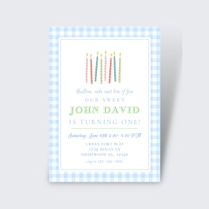 Classic First Birthday Boy | Blue Watercolor Birthday Invite | Instant Download | Editable Template | Printed | Digital Download