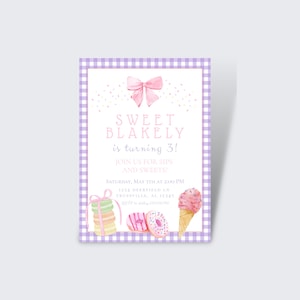 Sweet Treats Birthday Invite | Self-Editable | Sweet Invite | TWO Sweet Invite | Life is Sweet | Candy Theme Party | Ice Cream Birthday