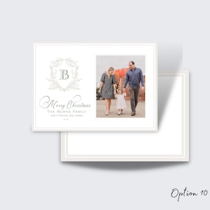 Watercolor Christmas Card | Holiday Card Classic Crest | Edit and Print | Instant Download | Simple, Christmas Card | Digital Download
