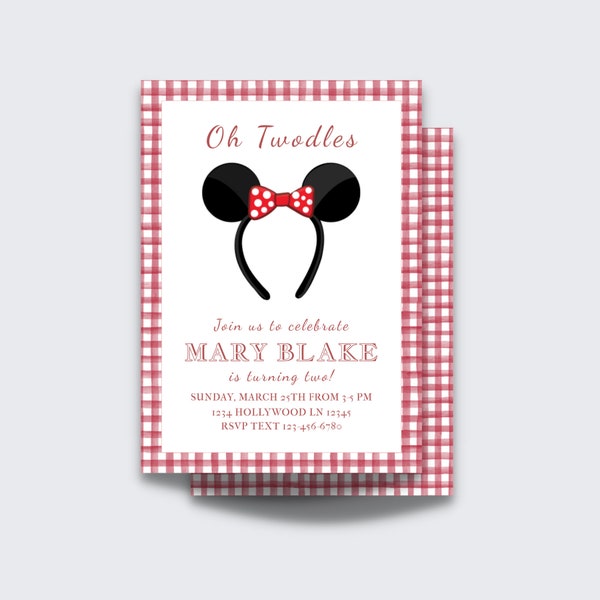 Oh Twodles 2nd Birthday Invitation Digital Invitation Mickey Mouse Clubhouse Invitation Oh Twoodles Oh Two-dles Minnie Mouse