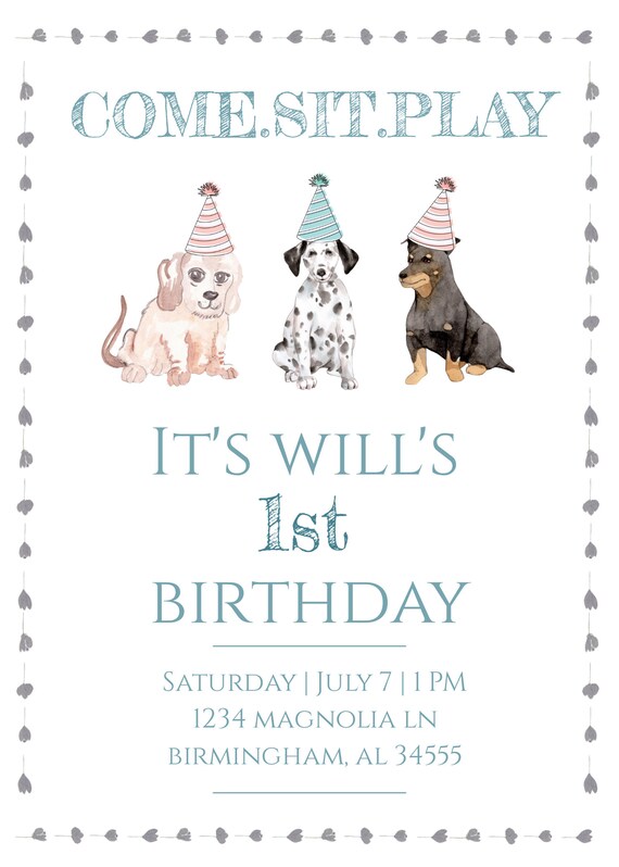 Watercolor First Birthday Party Invite Digital Download Templett Invite ...