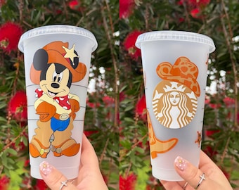 Cowboy Western Mickey Mouse inspired cold cup  // Country  // Boots // Horse // Sheriff