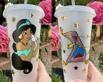 Princess Jasmine inspired cold cup // Aladdin // magic carpet // Arabian nights // gift idea