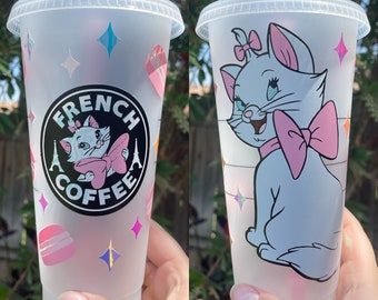 Disney Aristocats // Marie // French // inspired customized Cold Cup // Cats // Music // Paris