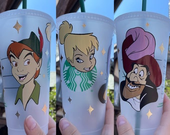 Peter Pan // Tinkerbell // Captain Hook inspired cold cup // Neverland // Fairy // Gift Idea // Big Ben