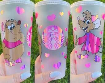 Cinderella’s Mice Gus Gus and Jaq inspired cold cup // Mouse // Pink Valentines // Parks