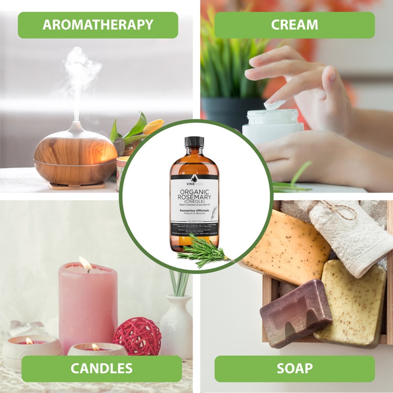 Bulk Organic Rosemary Essential Oil 16 Oz 1 Pound in Glass Etsy