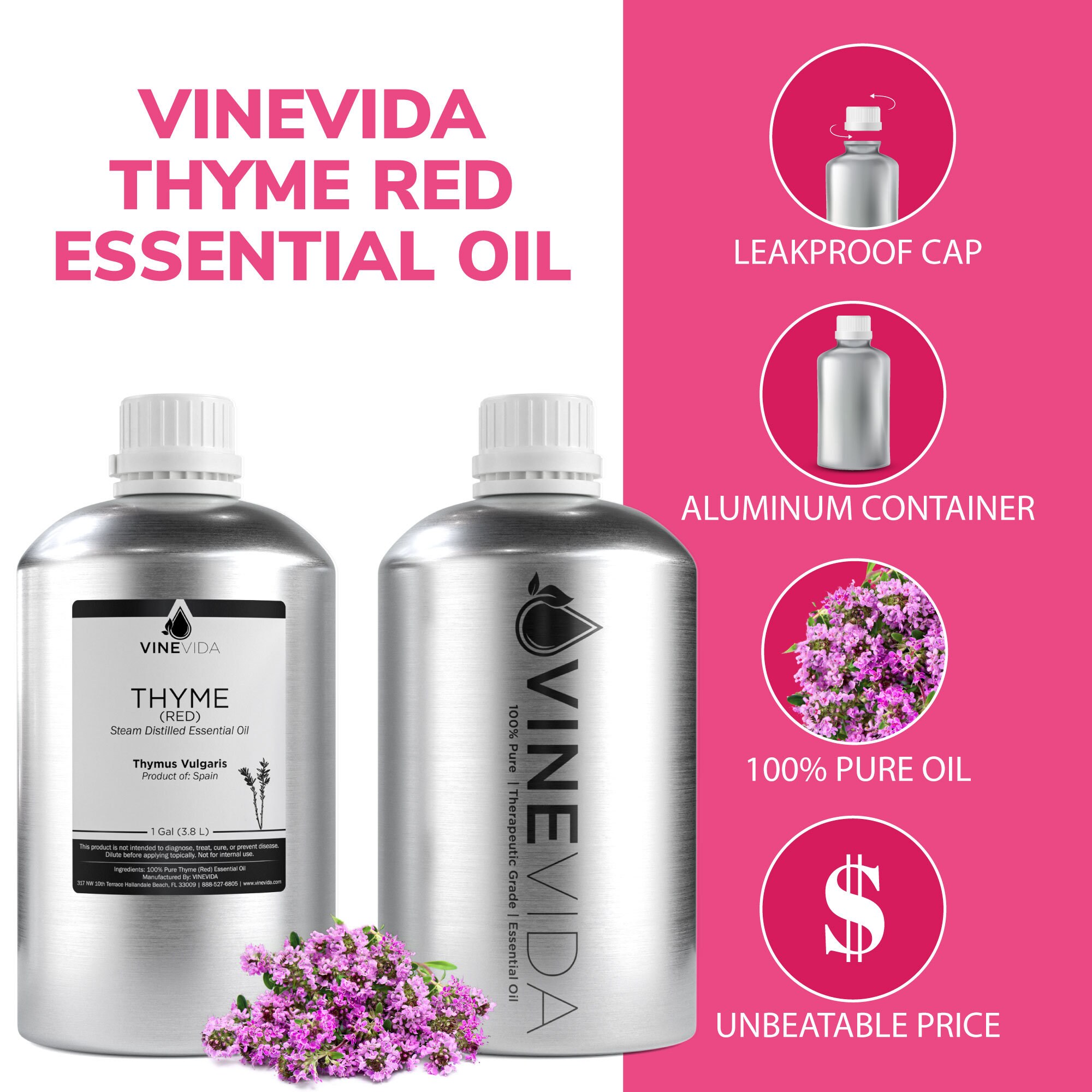 Bulk Red Thyme Essential Oil Gallon 8 Pounds in Aluminium Etsy Sweden