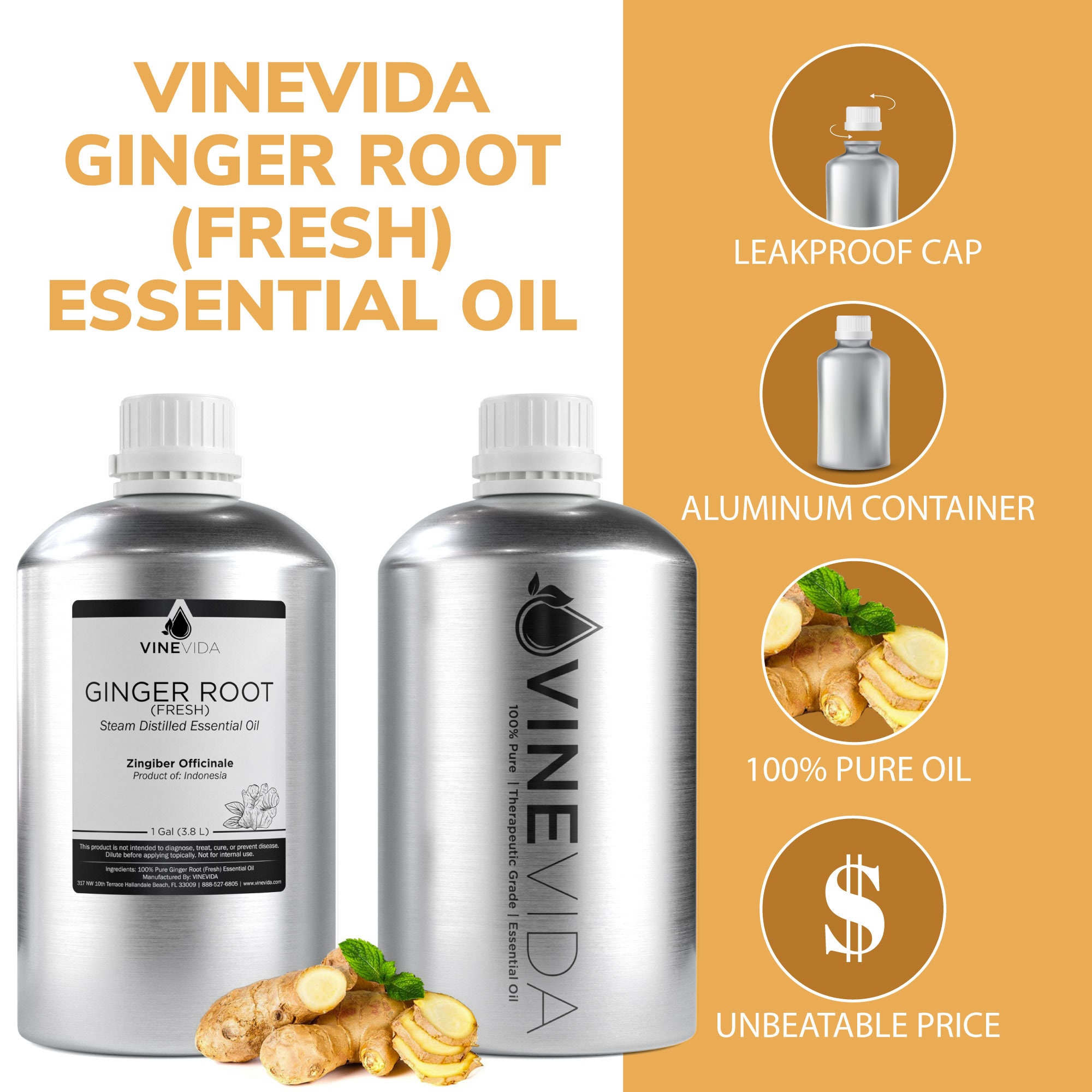 Bulk Ginger Root Essential Oil Gallon 8 Lbs in Aluminum Etsy