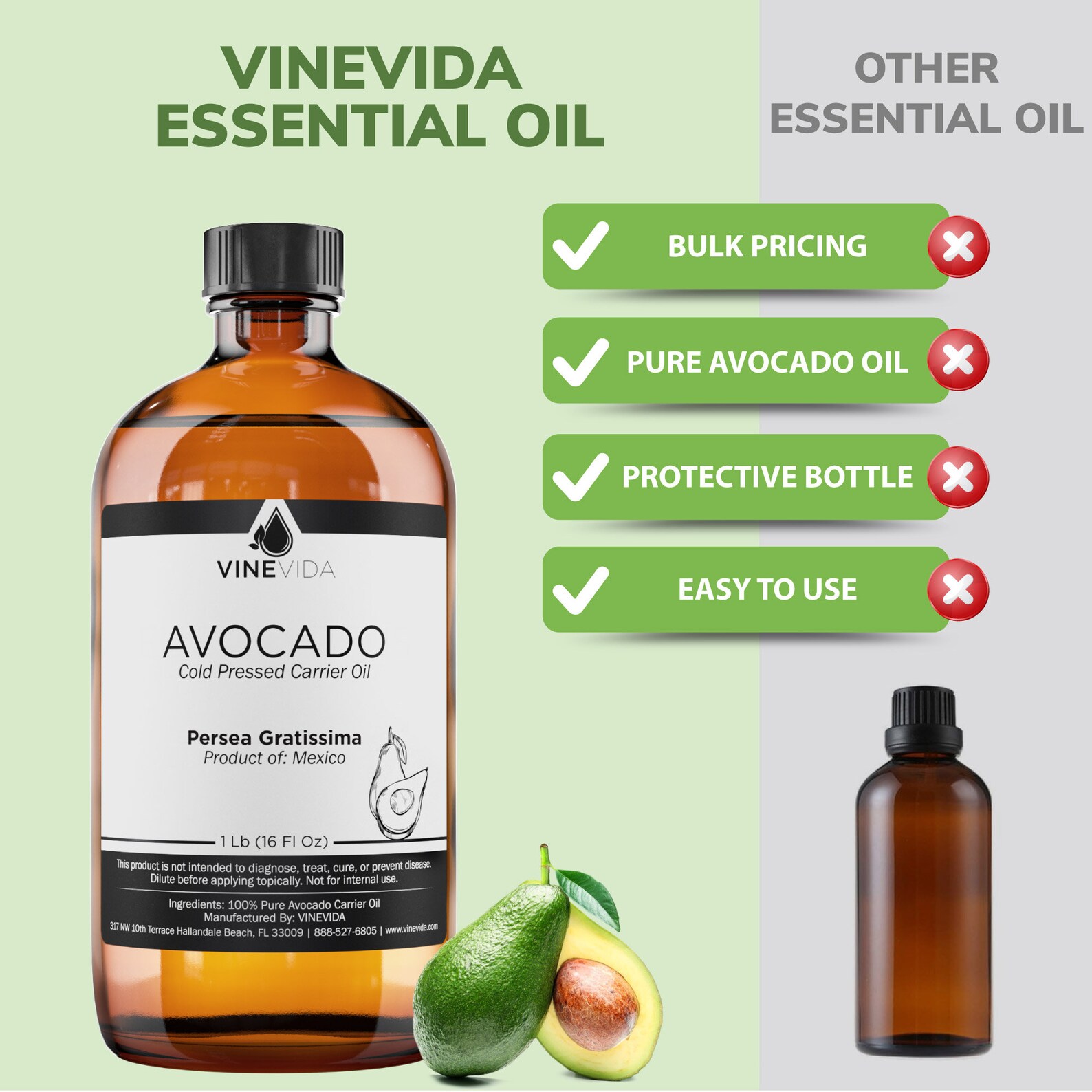 Bulk Avocado Carrier Oil 16 Oz 1 Pound in Glass Bottle Etsy