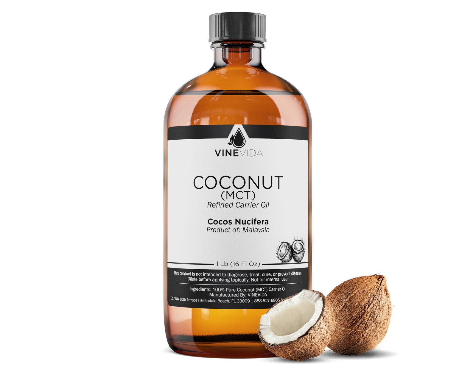 Bulk Coconut Carrier Oil MCT 16 Oz 1 Pound in Glass Bottle Etsy