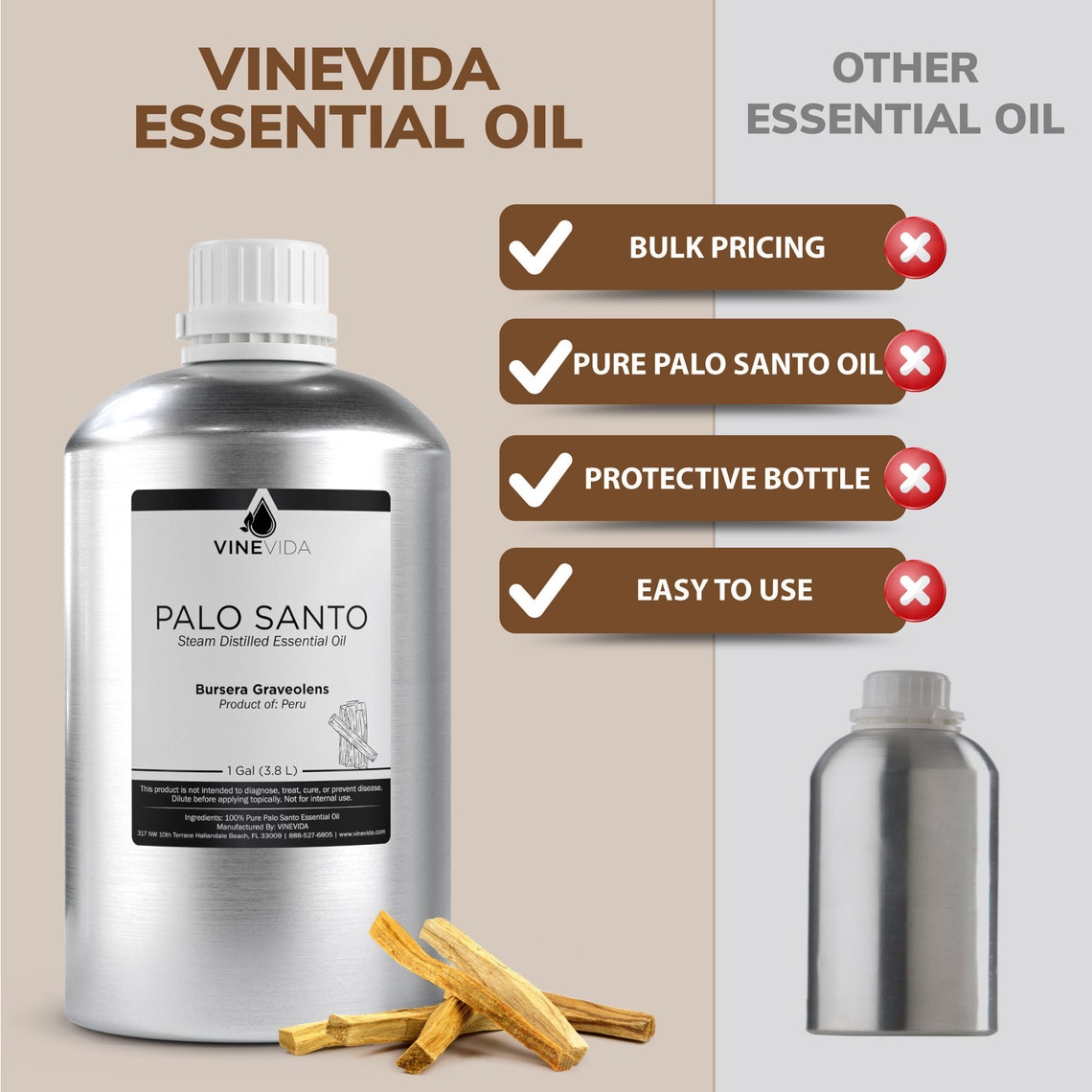 Bulk Palo Santo Essential Oil Gallon 8 Pounds in Aluminium Etsy