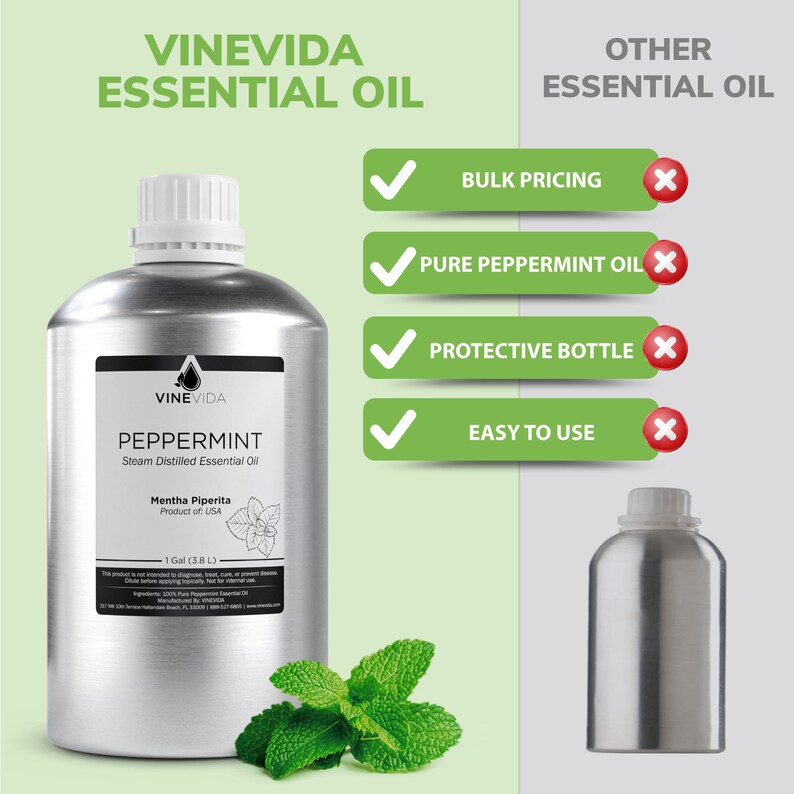 Bulk Peppermint Essential Oil Gallon 8 Lbs in Aluminum Etsy