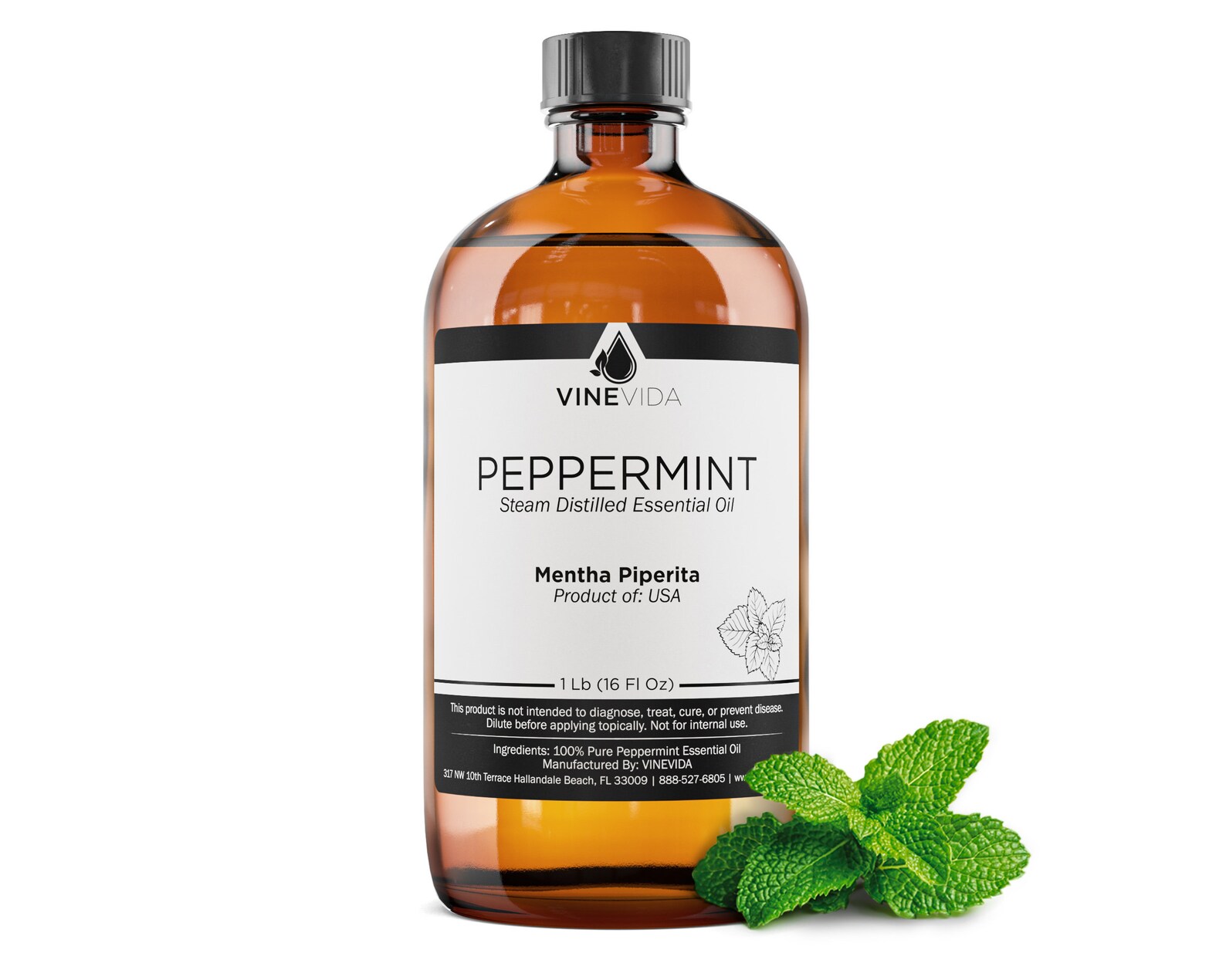 Bulk Peppermint Essential Oil 16 Oz 1 Pound in Glass Bottle Etsy