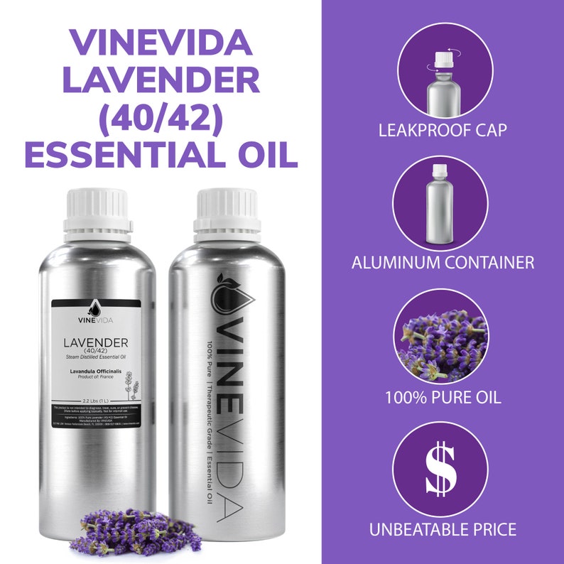 Bulk Lavender Essential Oil 4042 32 Oz 2 Lbs in Aluminum Etsy UK