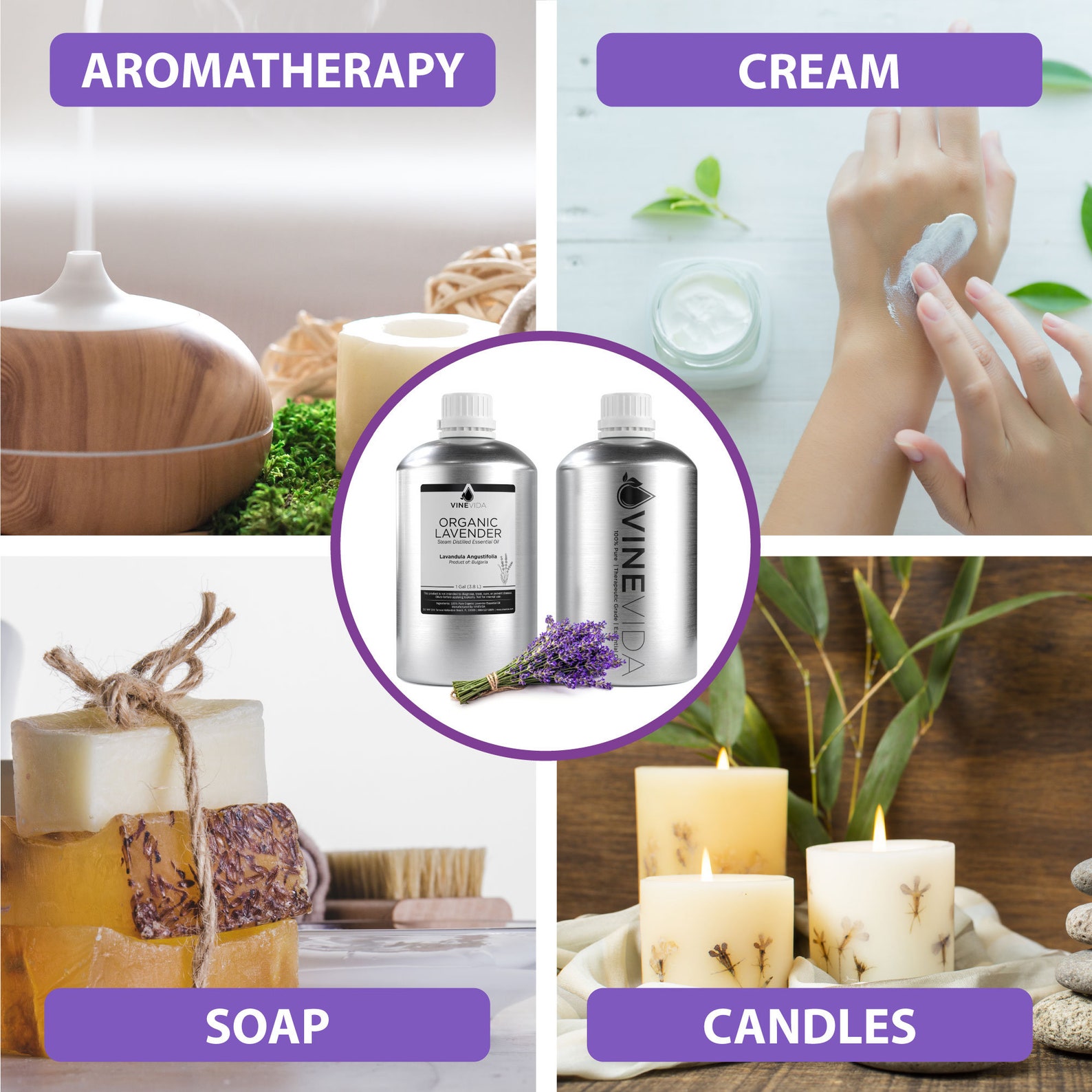 Bulk Organic Lavender Essential Oil 1 Gal 8 Lb in Aluminium Etsy