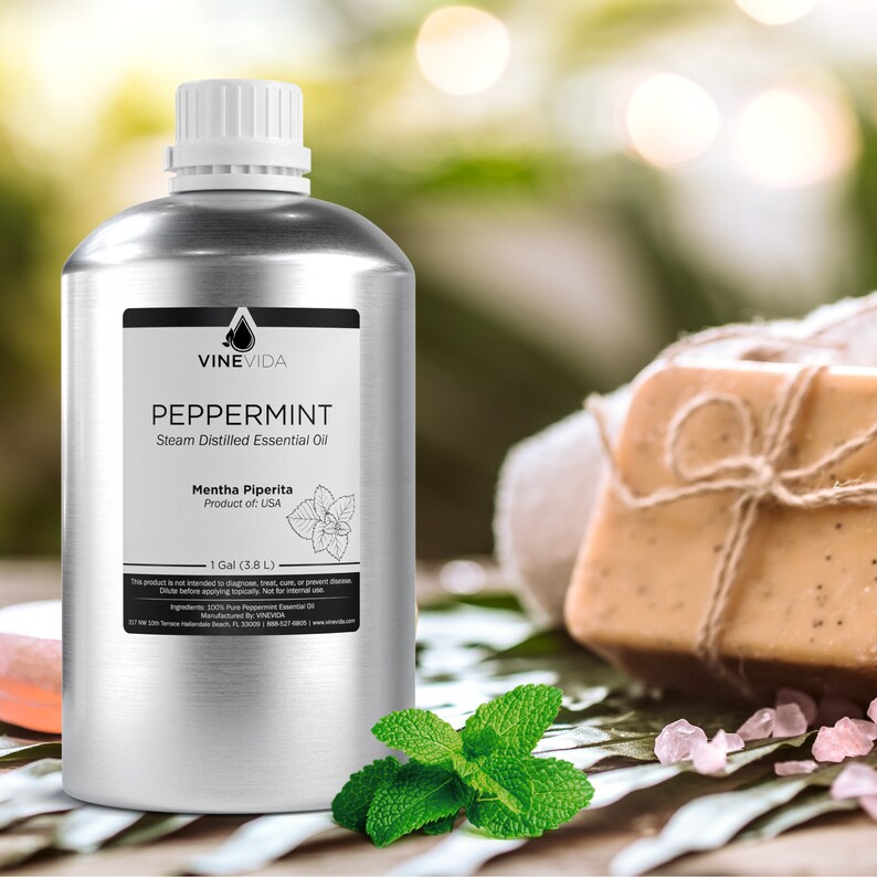 Bulk Peppermint Essential Oil Gallon 8 Lbs in Aluminum Etsy