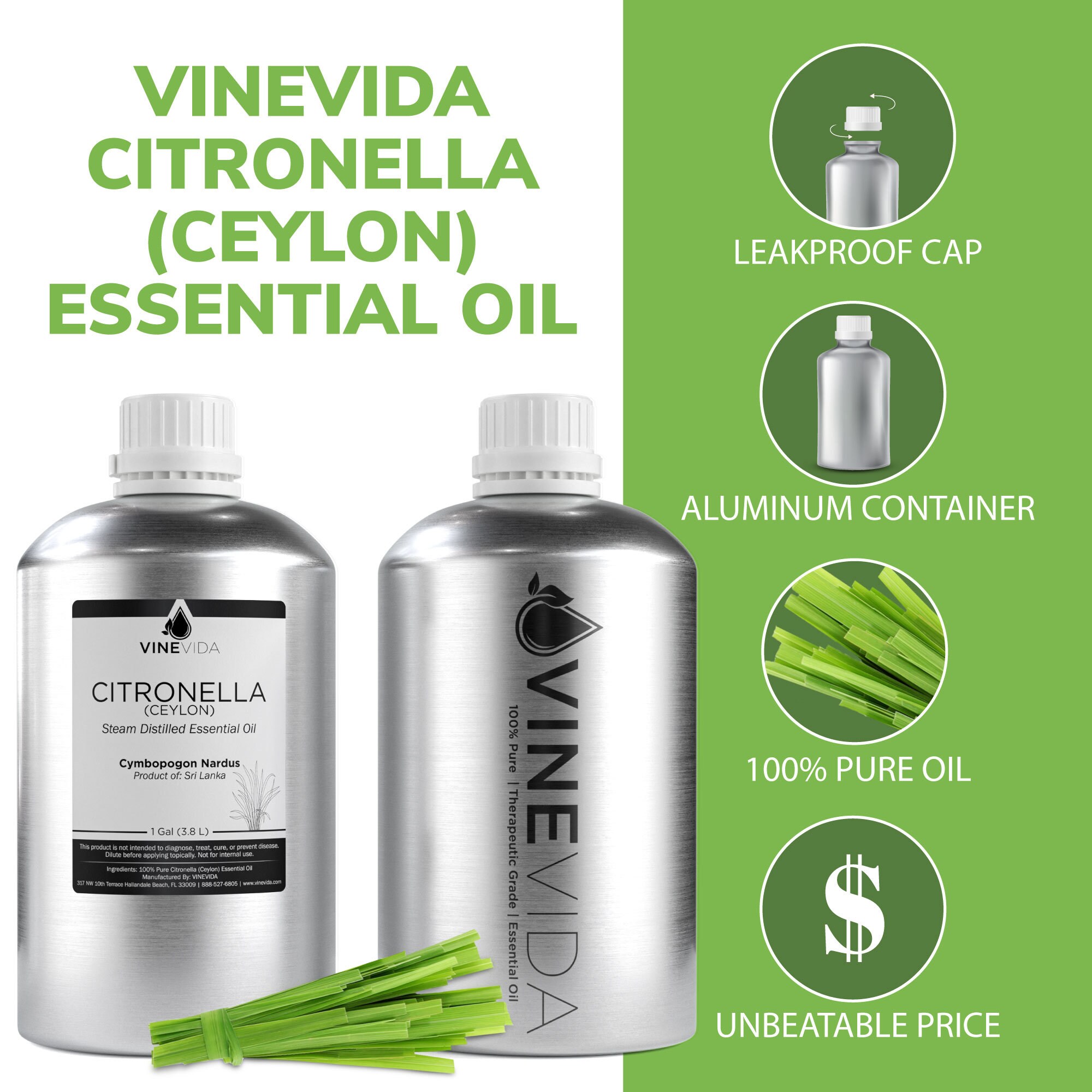 Bulk Citronella Ceylon Essential Oil Gallon 8lb in Aluminum Etsy UK