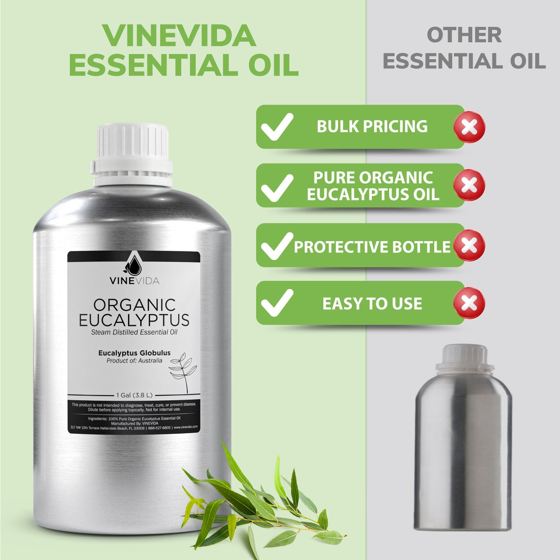 Bulk Organic Eucalyptus Essential Oil Gallon in Aluminium Etsy Sweden